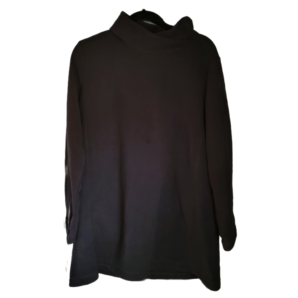 XL sz18 Land's End black fleece tunic dress
